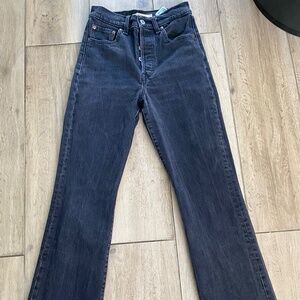 Levi’s Ribcage Bootcut High-Waisted Jeans Faded Black | Size 25 , Length 33